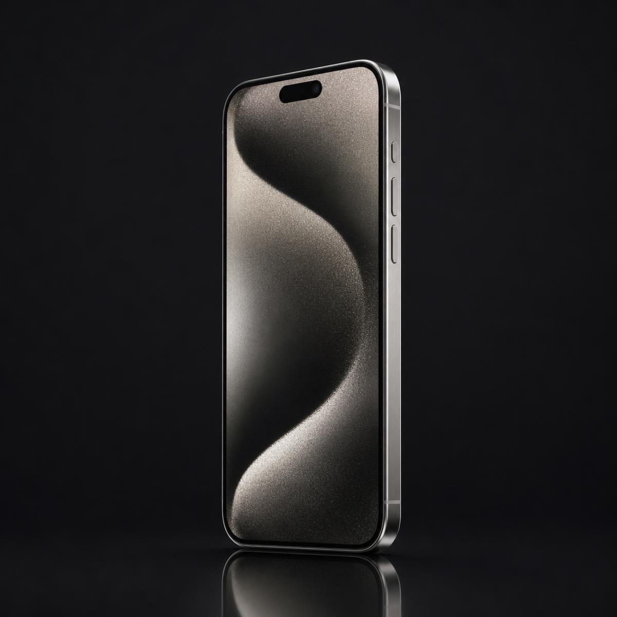 iPhone novo em fundo escuro com iluminação azul